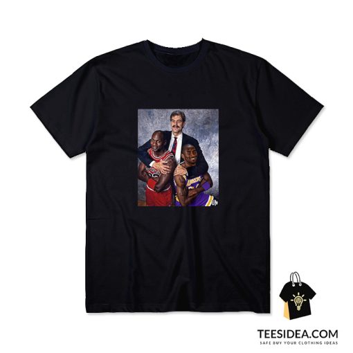 Phil Jackson Hugging Michael Jordan And Kobe Bryant T-Shirt