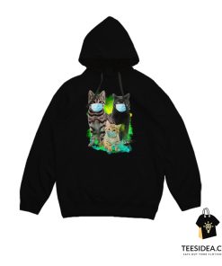 Three Cats Wear Face Mask Hoodie