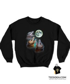 Three Opposum Moon With 3 Possums And Dead Moon Sweatshirt